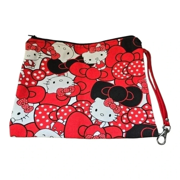 Kitty Bow Hello Kitty Custom Homemade Makeup Bag - Picture 1 of 3